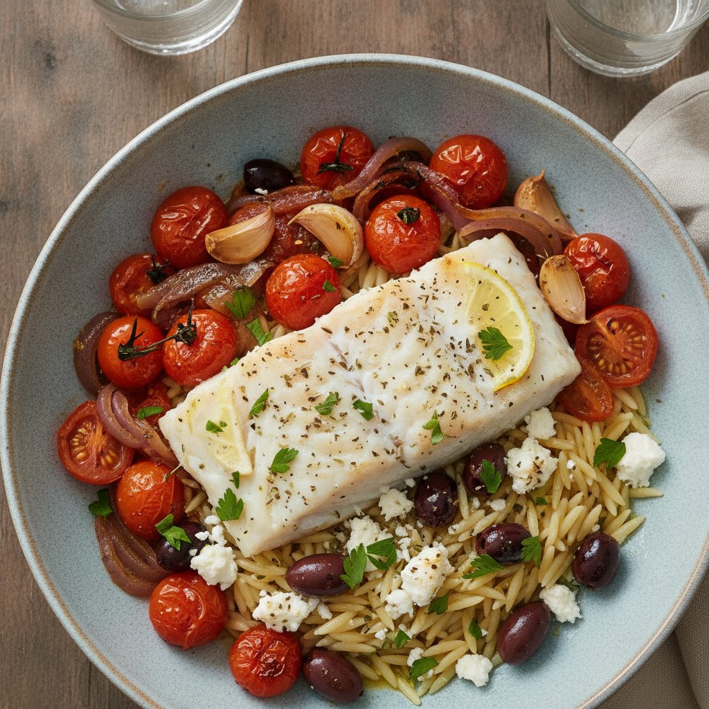 Baked Fish Bowl with Tomatoes