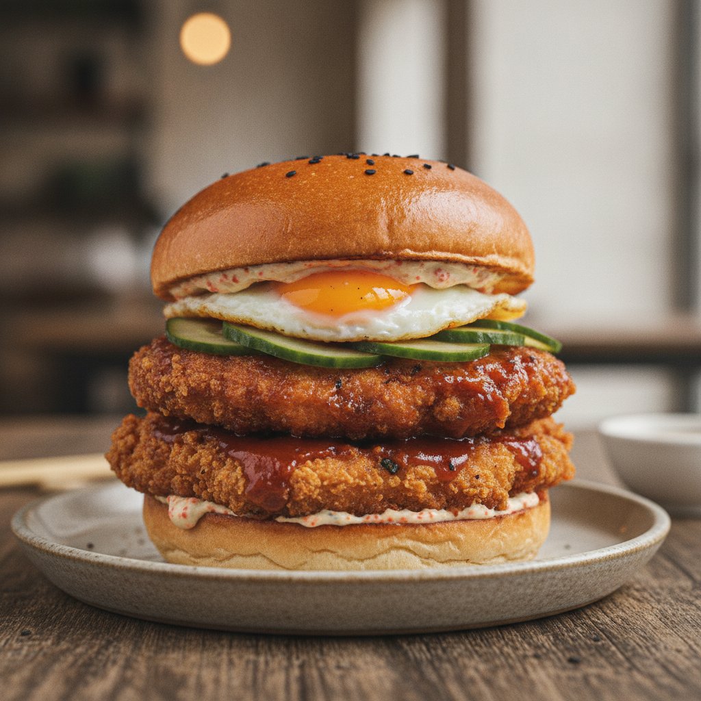 Korean Fried Chicken Burger (High-Protein)