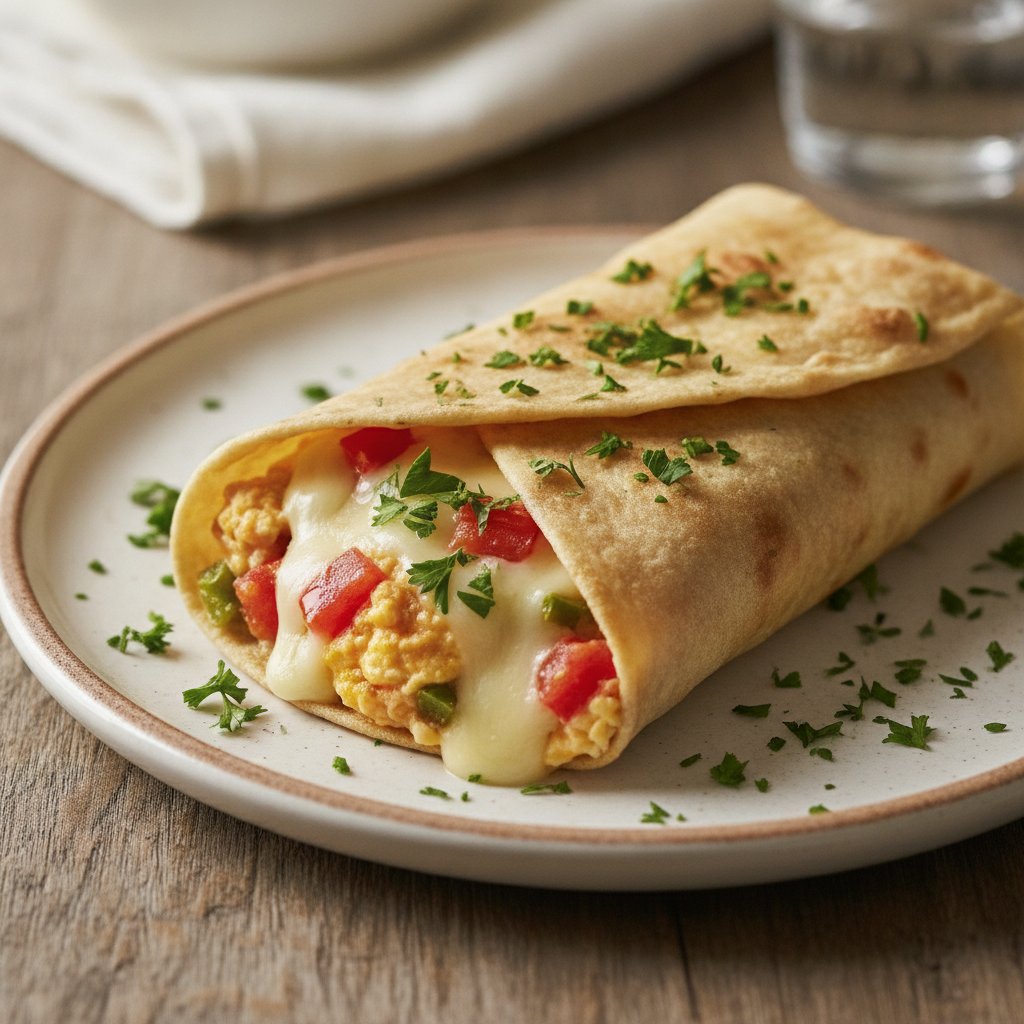 Egg and Cheese Flatbread Wrap