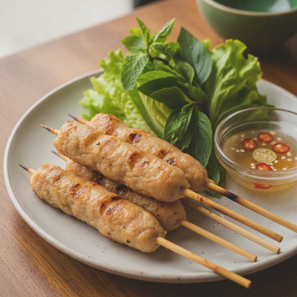 Grilled Shrimp Paste on Sugarcane (Low-Calorie)