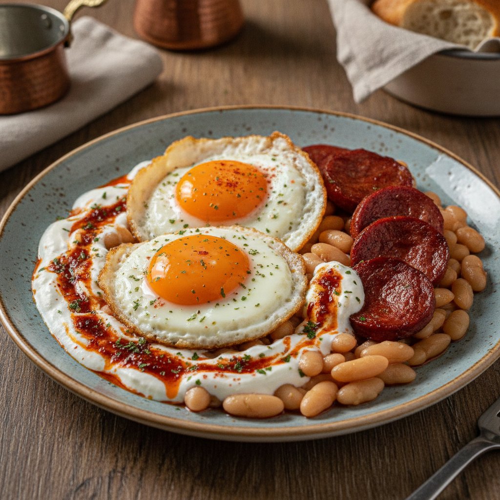 Fried Eggs with Sausage (High-Protein)