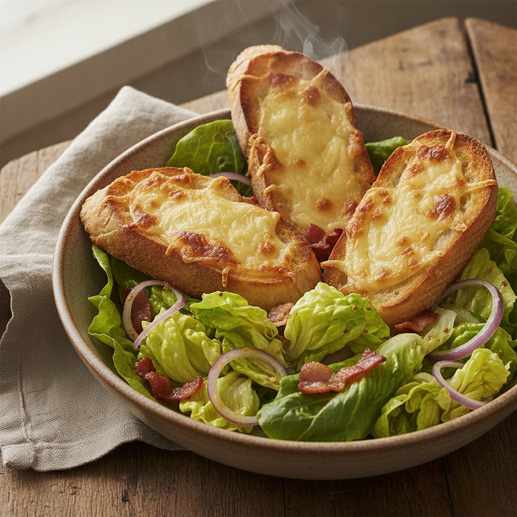 Green Salad with Melted Cheese Toast