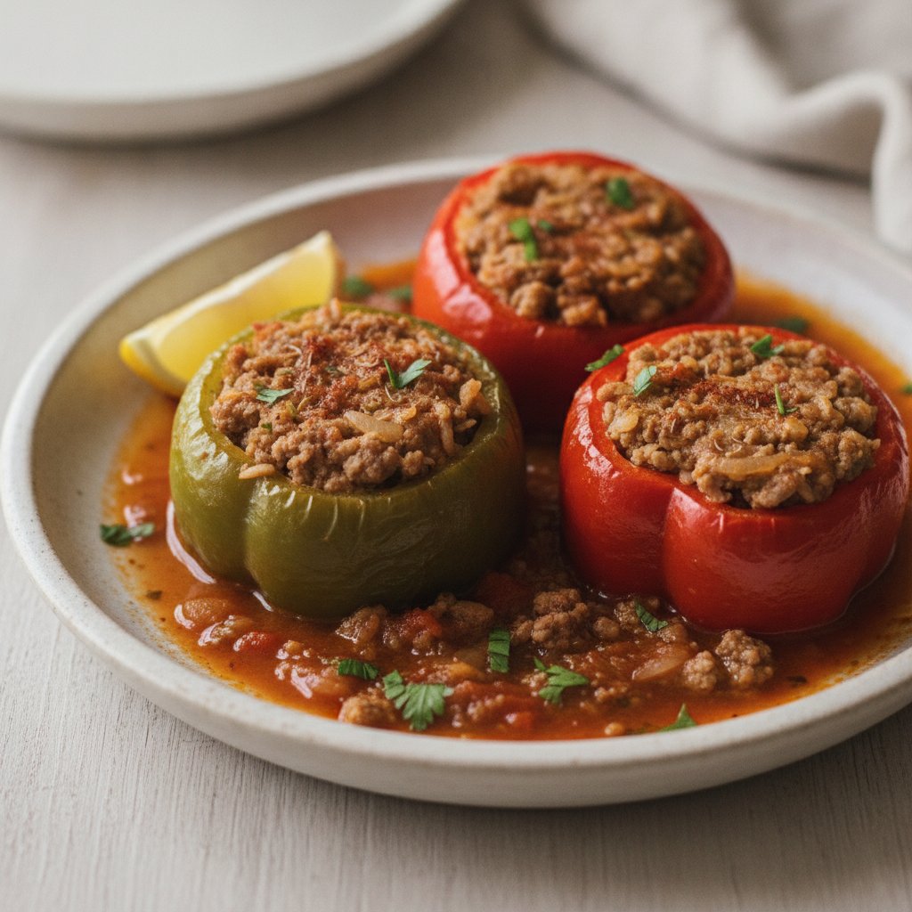 Lamb Rice Stuffed Peppers (Low-Calorie)