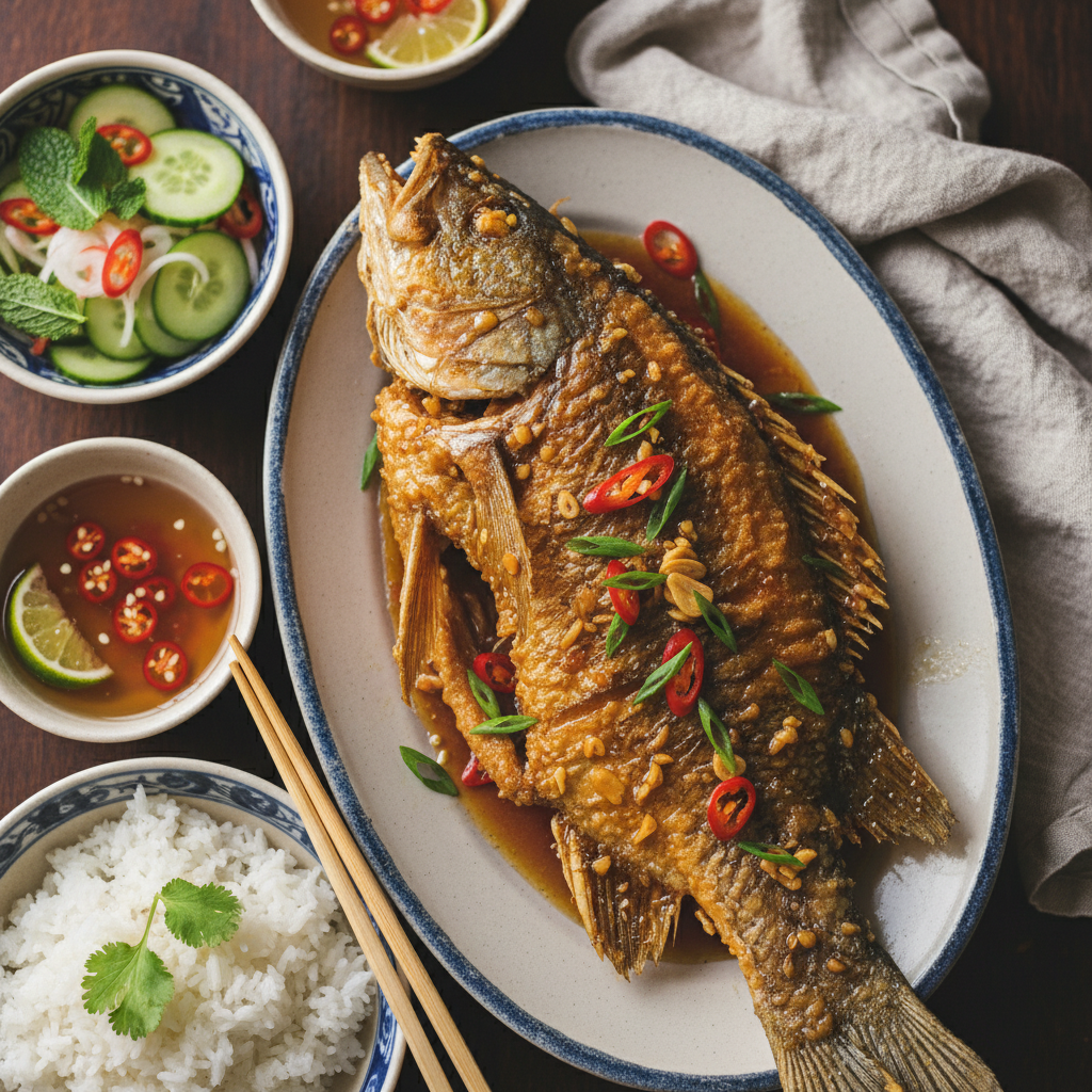 Crispy Fish with Fish Sauce Caramel — Ca Chien Nuoc Mam