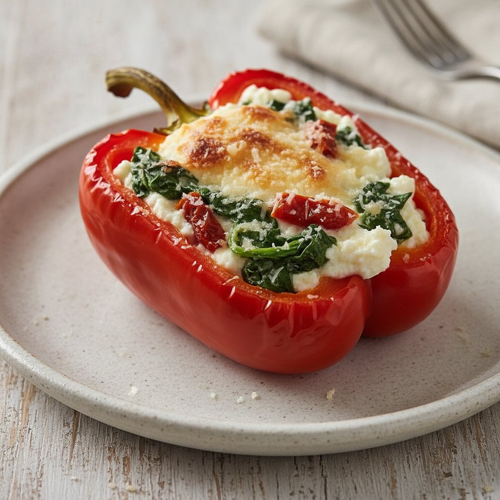 Roasted Stuffed Bell Peppers (Low-Calorie)