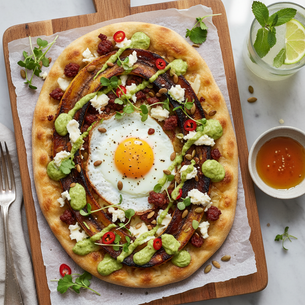 Plantain and Manchego Brunch Flatbread