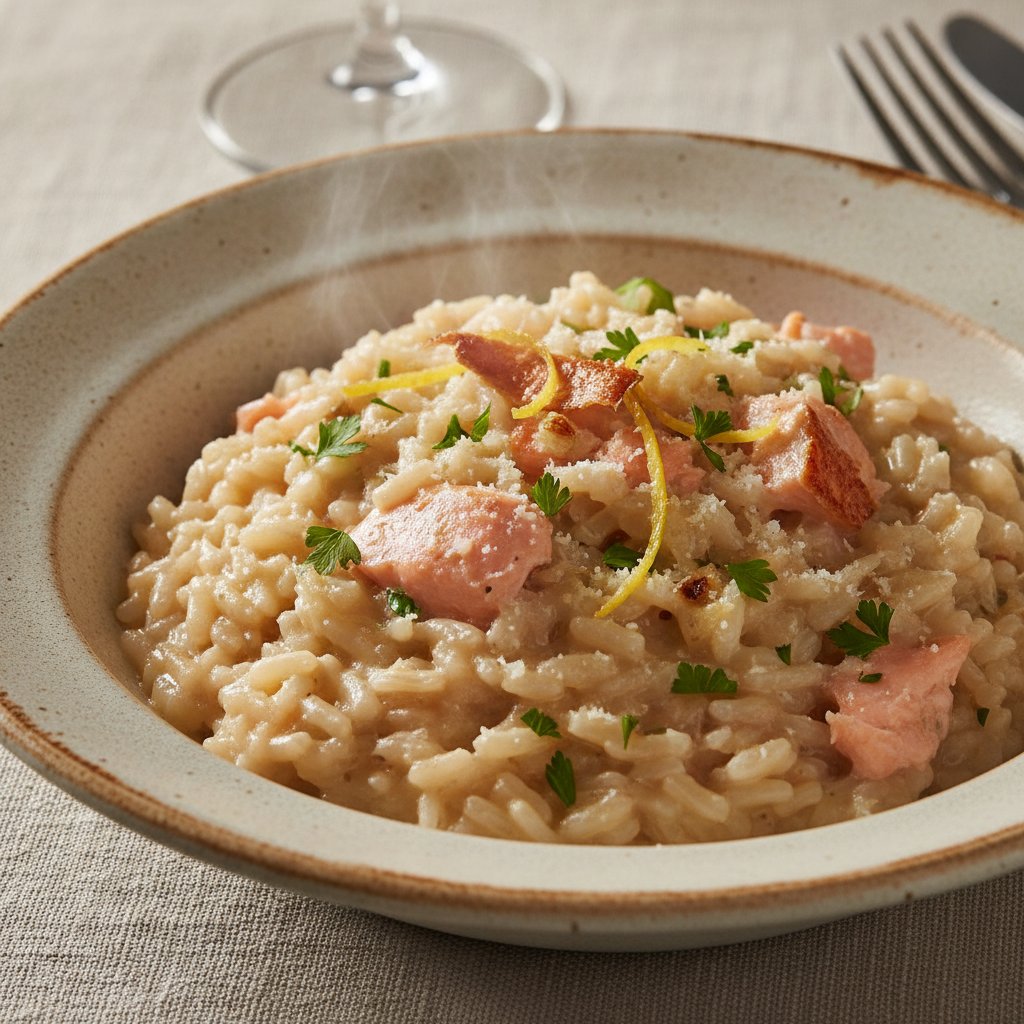 Salmon and Cream Rice (Low-Calorie)