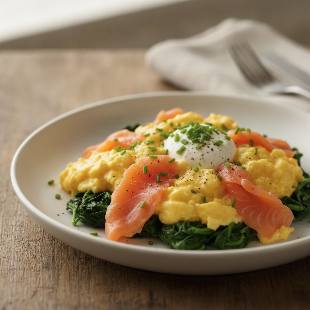 Smoked Salmon Scrambled Eggs (Keto)