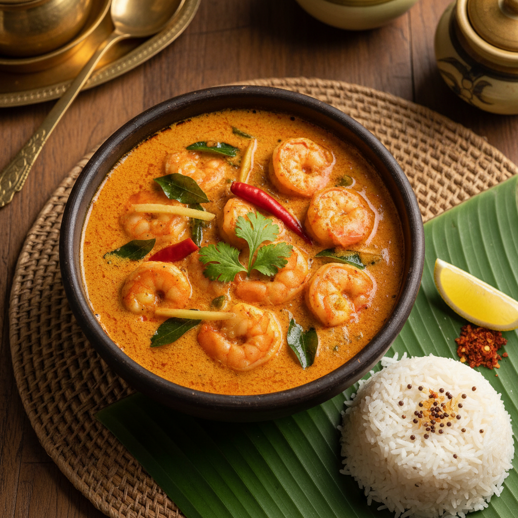 Coconut Shrimp Curry with Mustard Seeds — Kerala Shrimp Curry