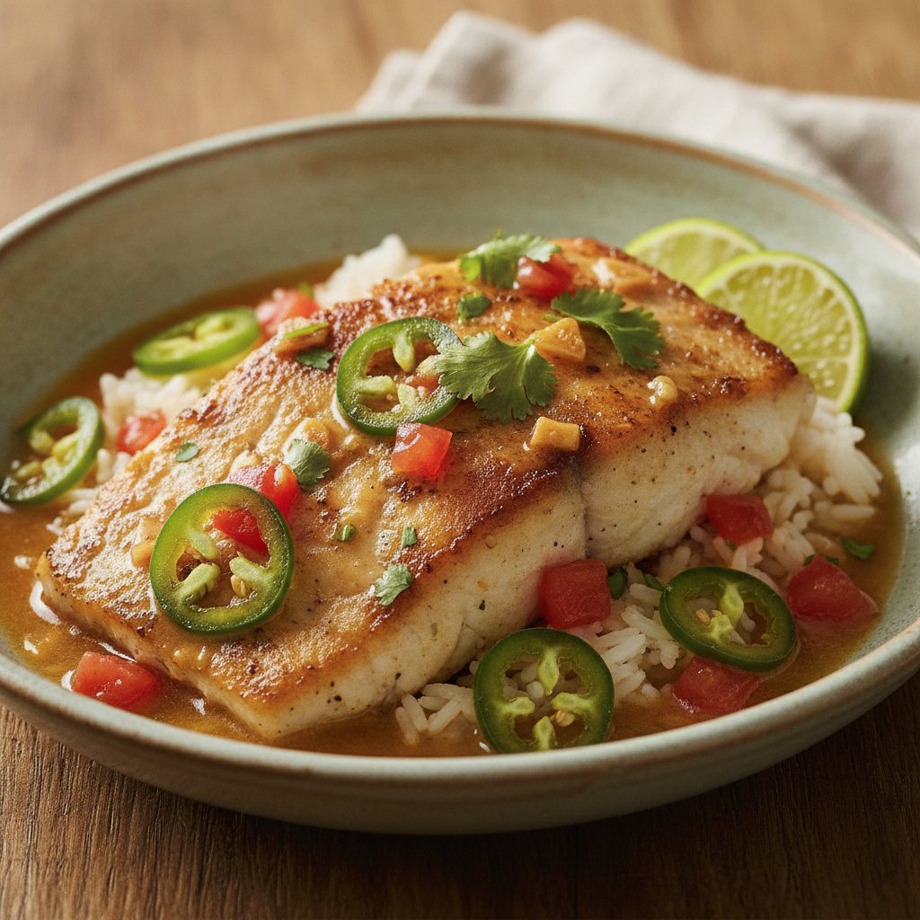 Skillet Fish Fillet in Garlic Sauce