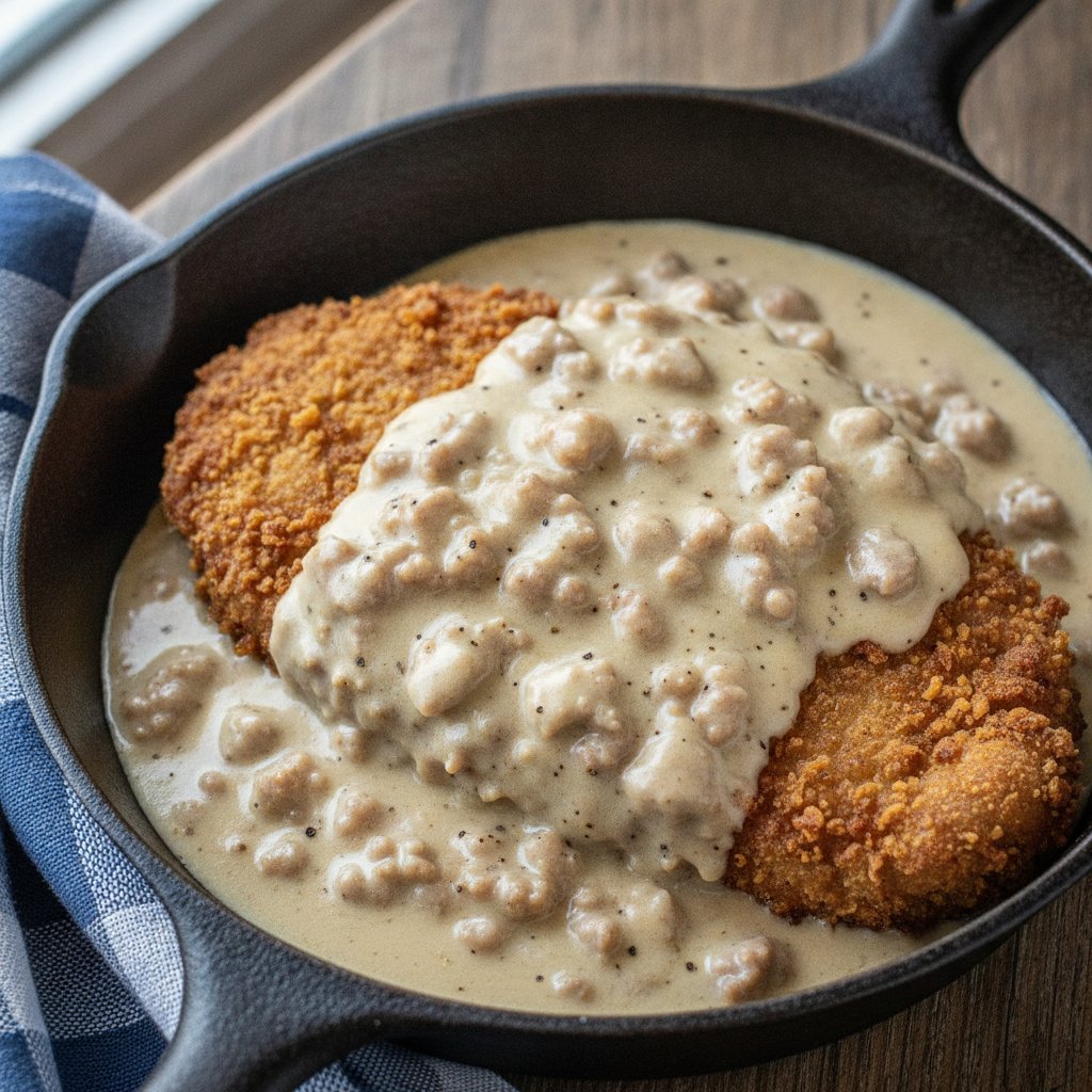 Country Fried Steak Skillet with Sausage Gravy