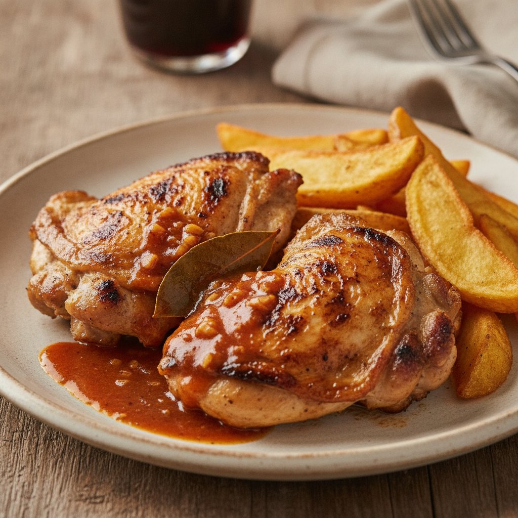 Grilled Chicken Thighs with Wine Sauce