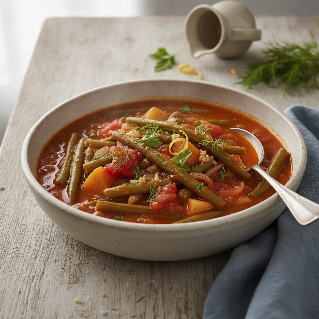 Green Bean Stew with Tomatoes (Low-Calorie)