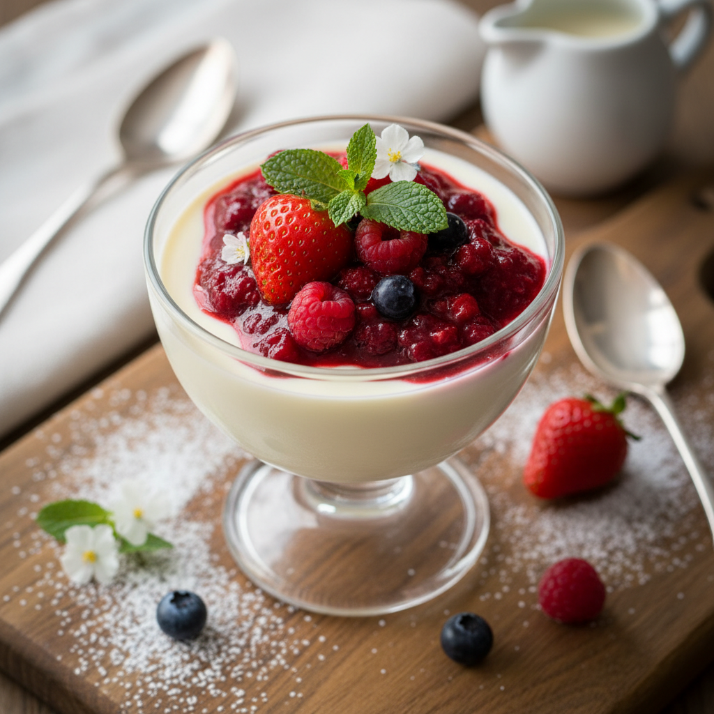 Panna Cotta with Berry Compote