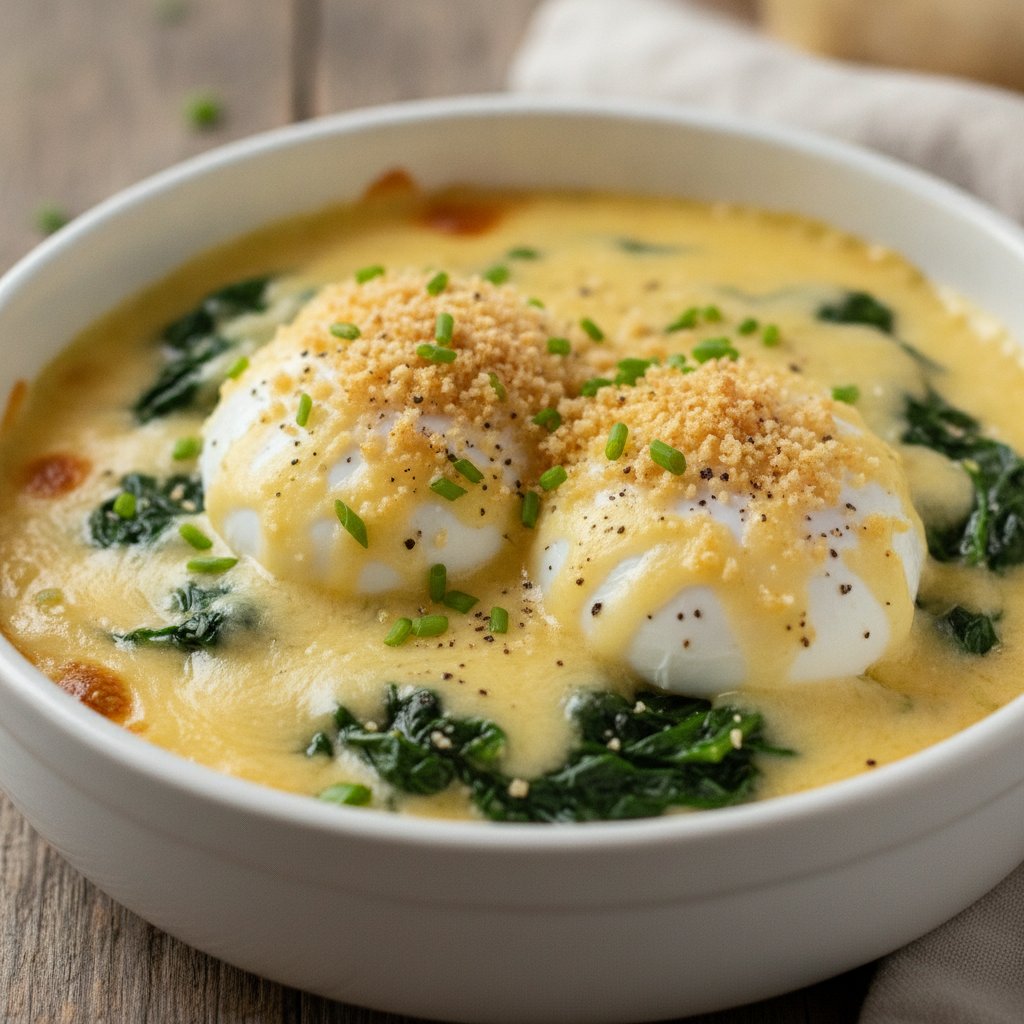 Poached Eggs with Cheese Sauce (Keto)