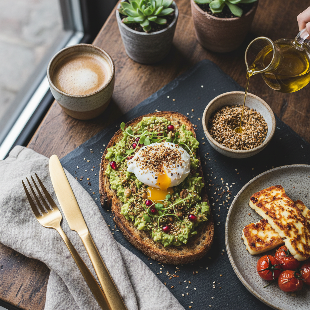 Smashed Avocado and Dukkah Brunch