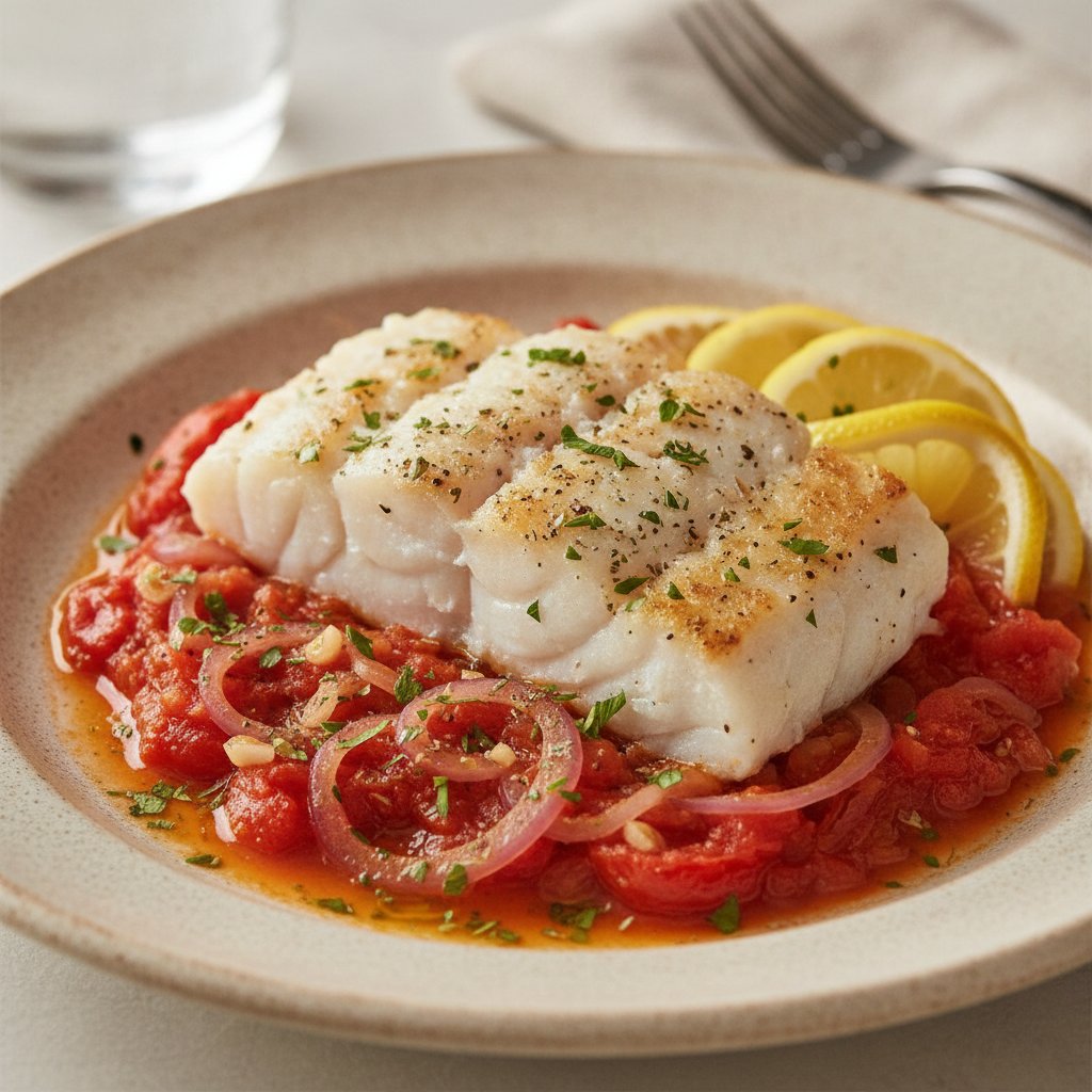 Baked Fish with Tomatoes (Low-Calorie)