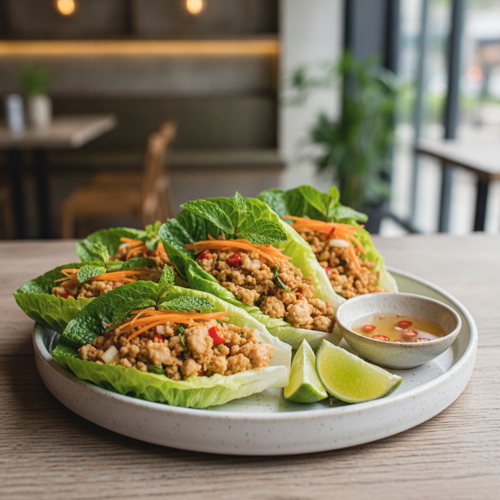 Thai Lettuce Wrapped Chicken (Low-Calorie)