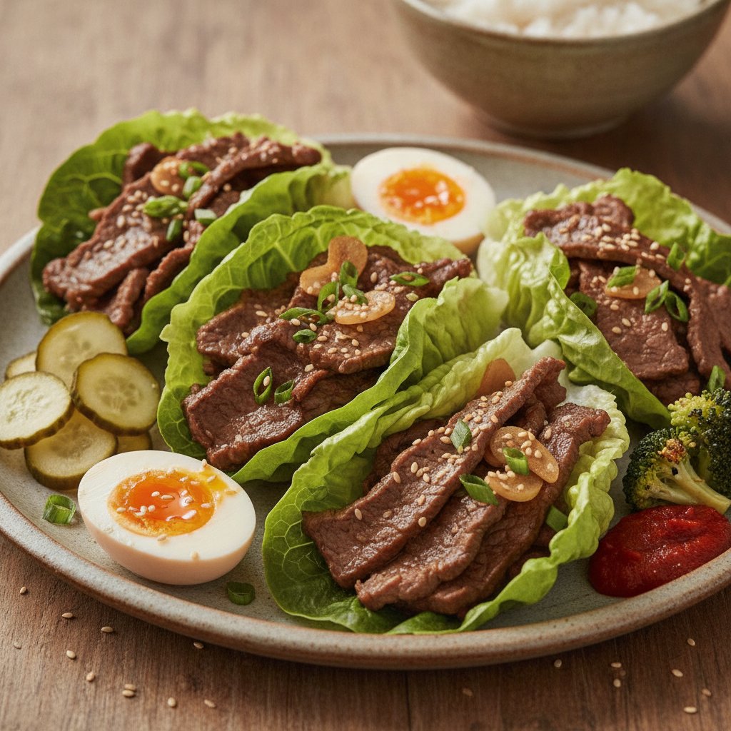 Korean Grilled Beef Lettuce Wraps (High-Protein)