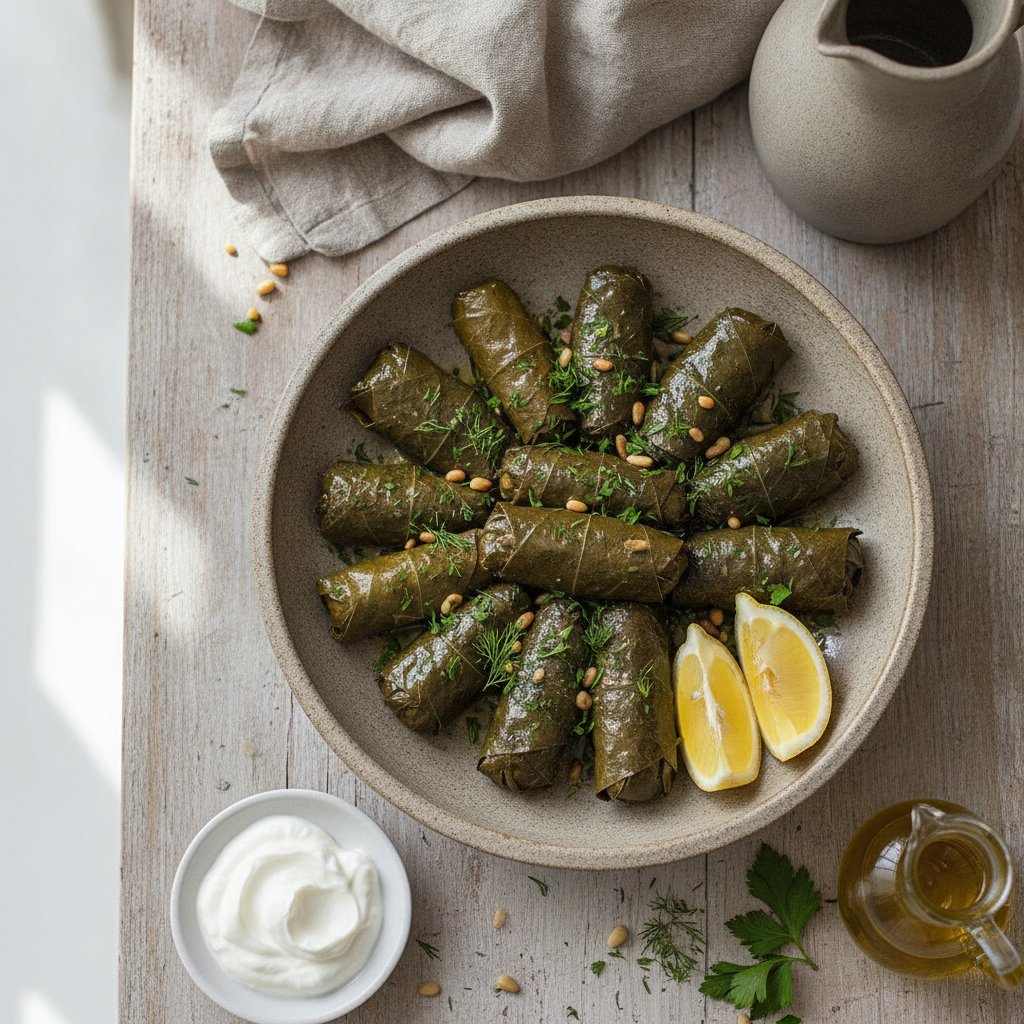 Grape Leaf Rolls with Rice and Herbs