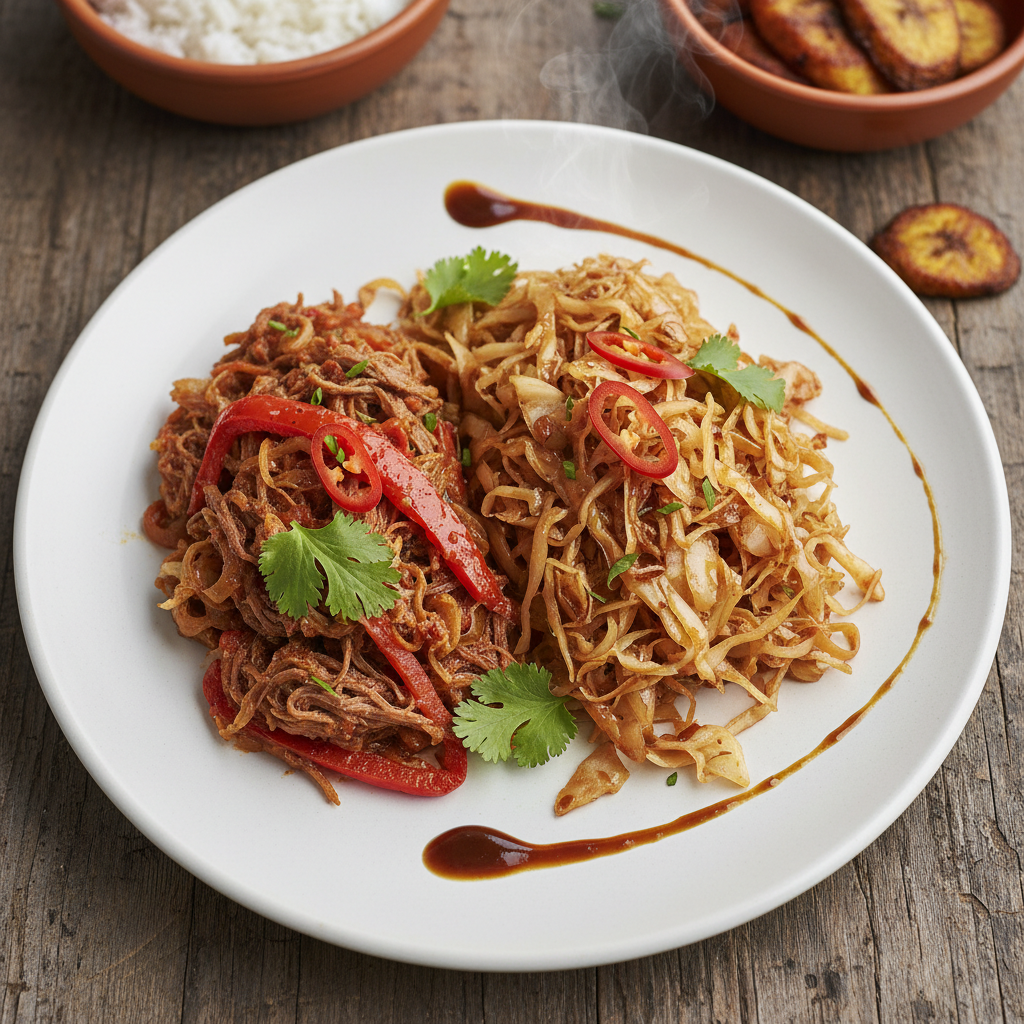Braised Beef with Tangy Cabbage — Ropa Vieja and Sauerkraut with Tamarind