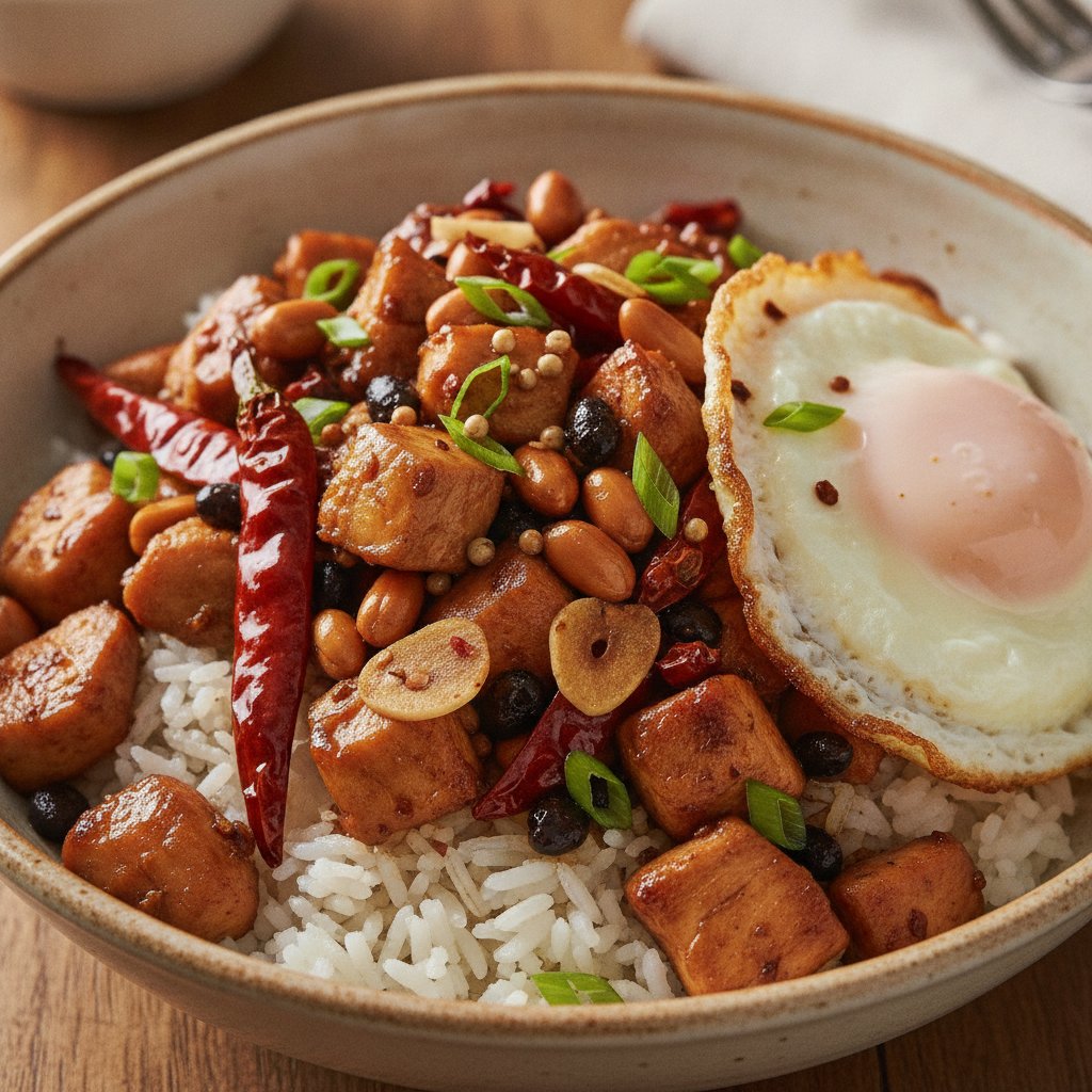 Kung Pao Chicken Rice Bowl (High-Protein)