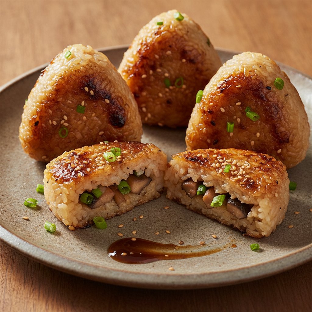 Grilled Rice Balls with Soy Glaze (Gluten-Free)