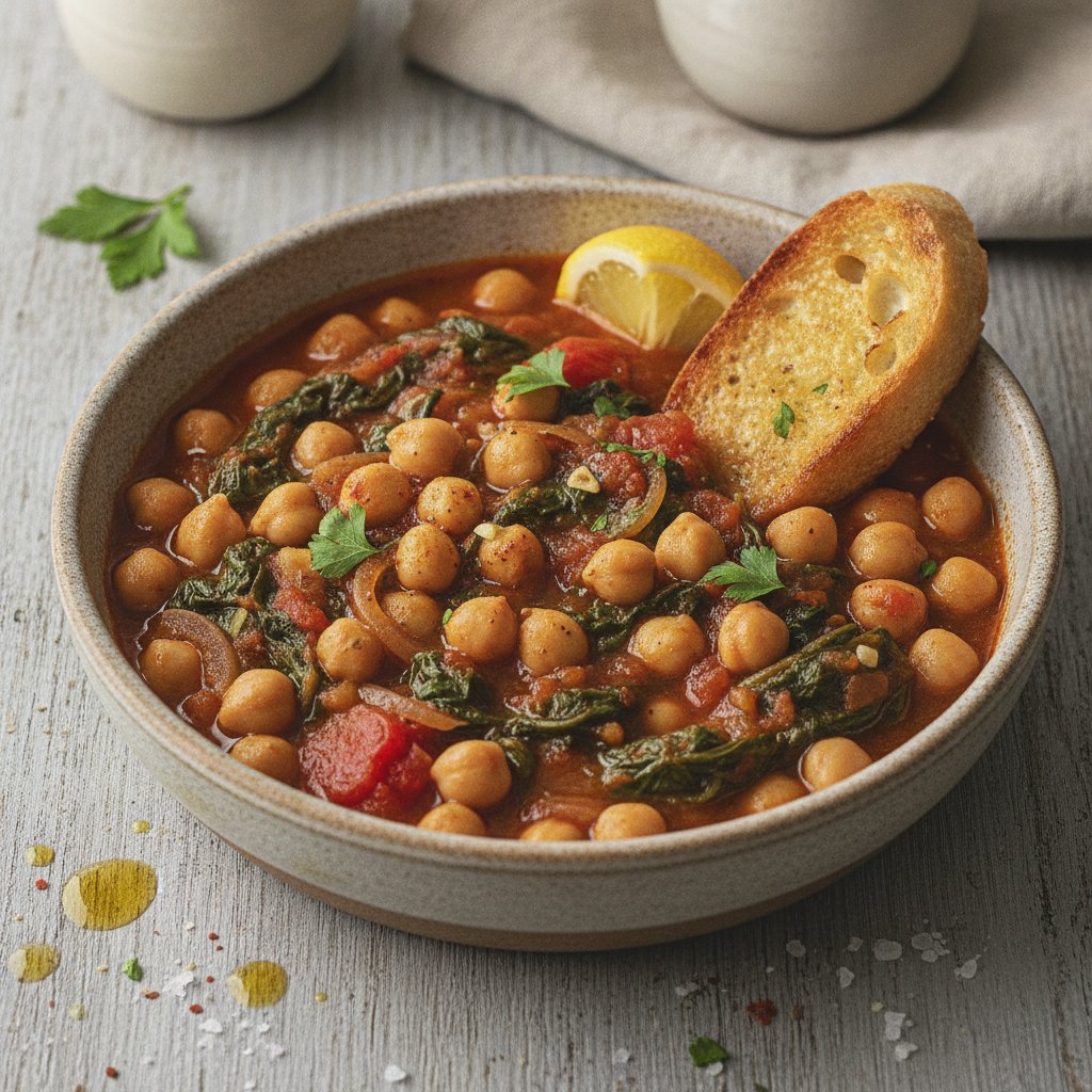 Chickpea and Spinach Stew (Low-Calorie)