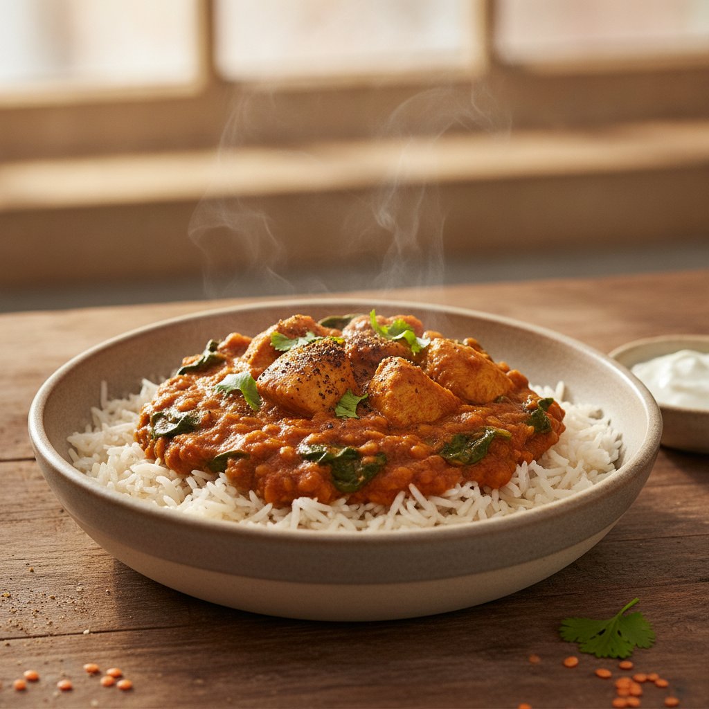 Chicken and Spinach Lentil Curry