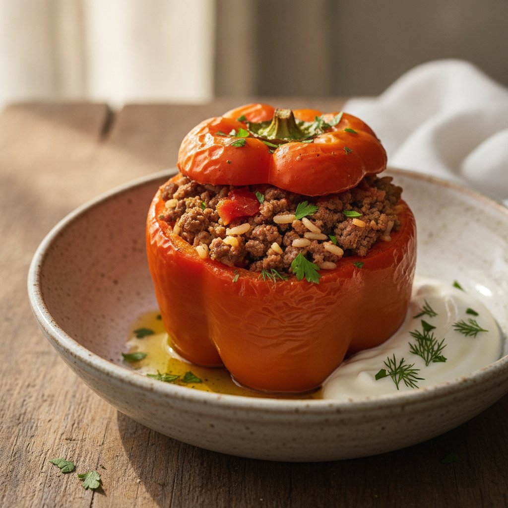 Lamb Rice Stuffed Peppers