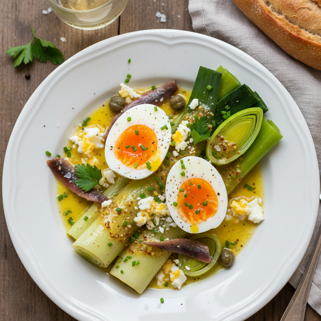 Poireaux Vinaigrette à l'Oeuf