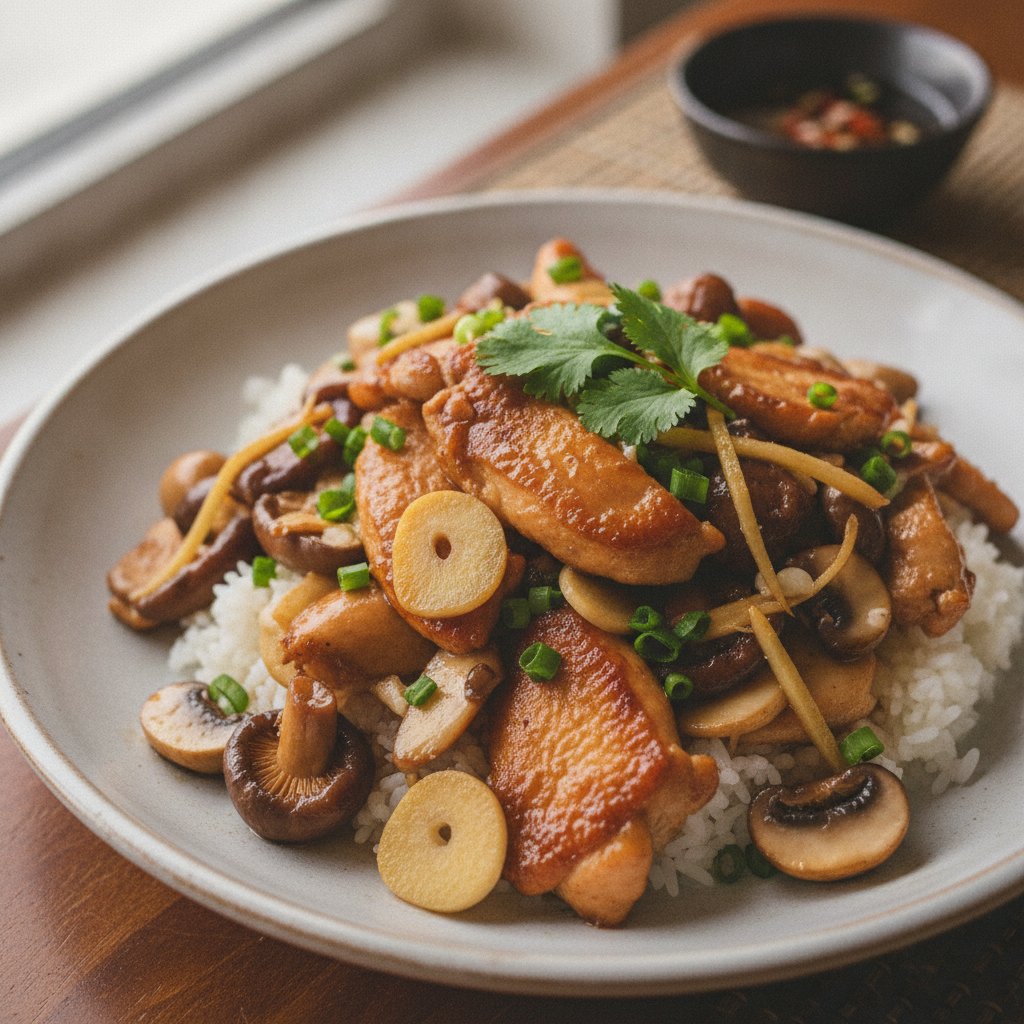 Stir Fried Chicken With Mushrooms