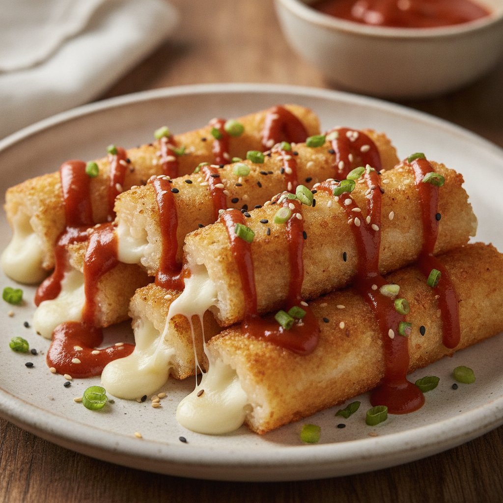 Korean Cheese Rice Rolls