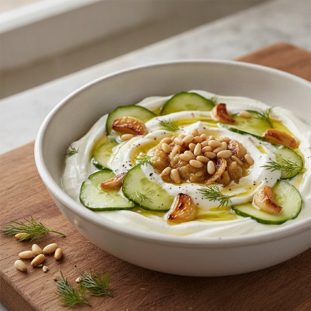 Roasted Garlic and Yogurt Cucumber Salad