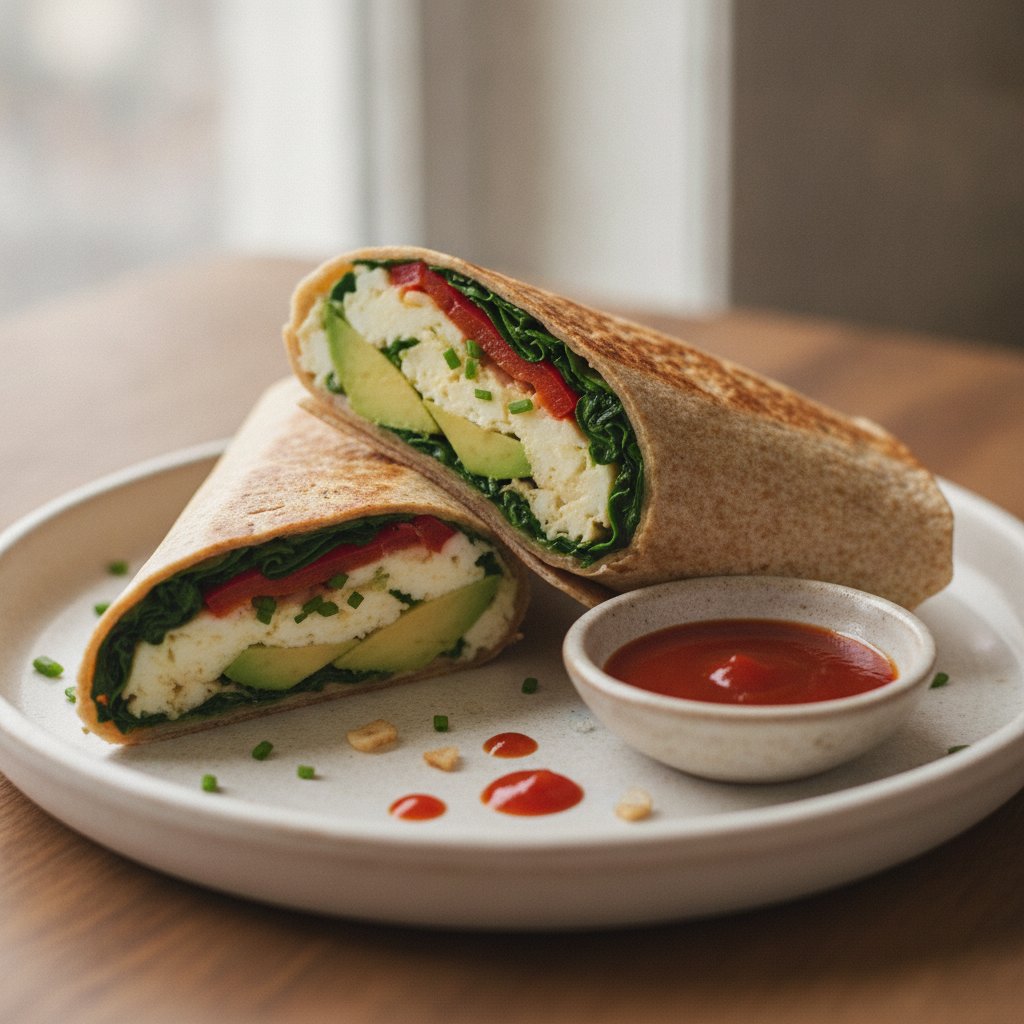 Californian Egg White Veggie Wrap (Low-Calorie)