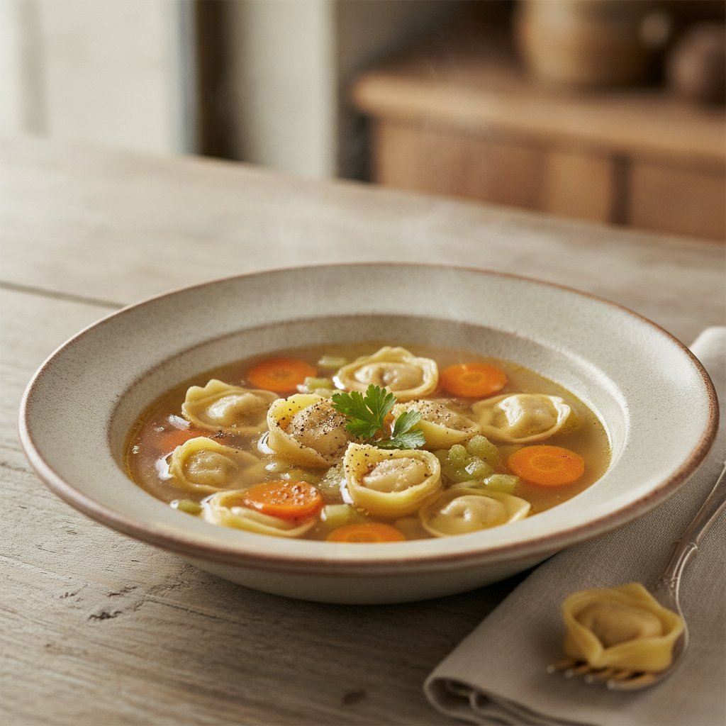Little Stuffed Pasta in Broth (Low-Calorie)